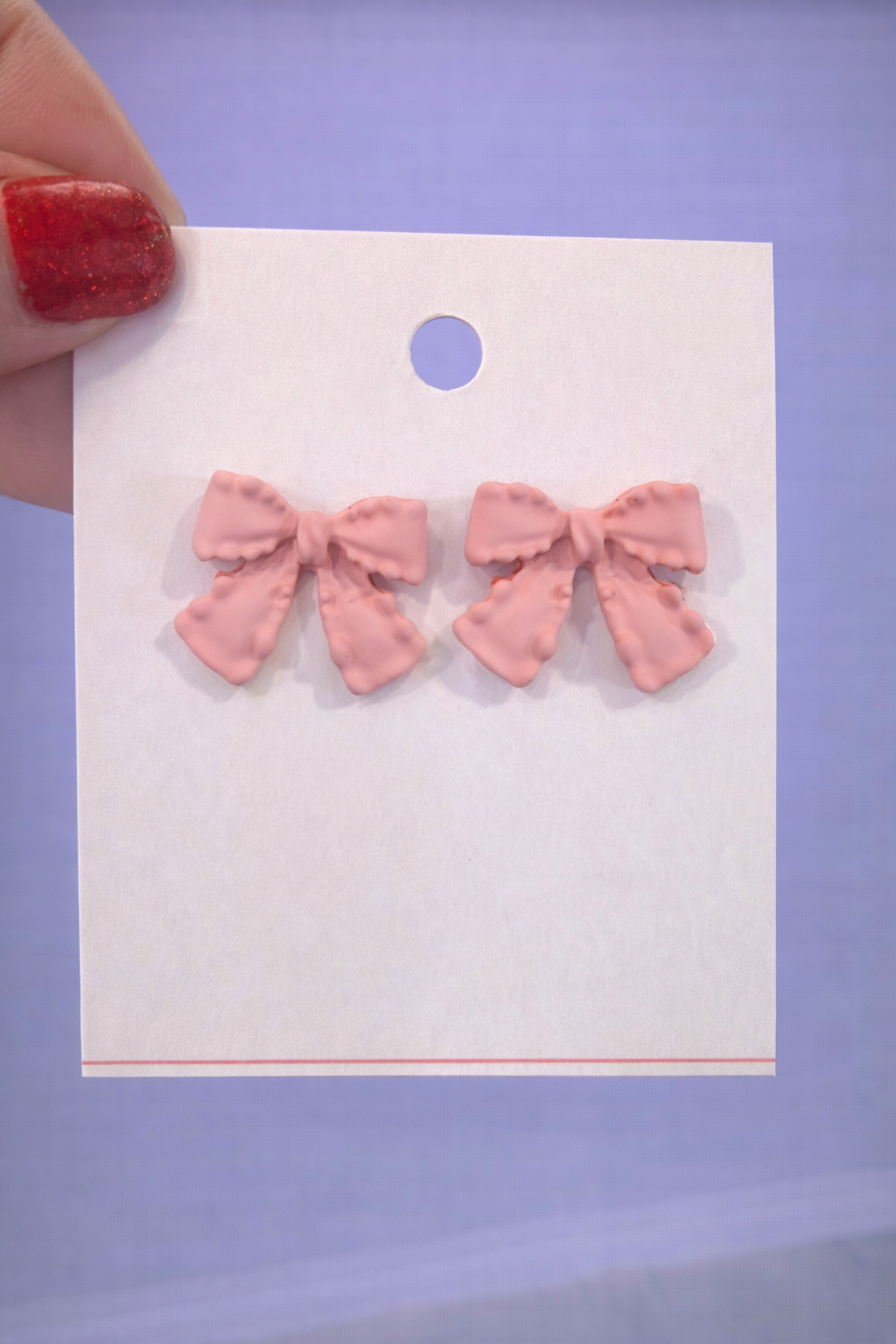 Pink Bow Earrings