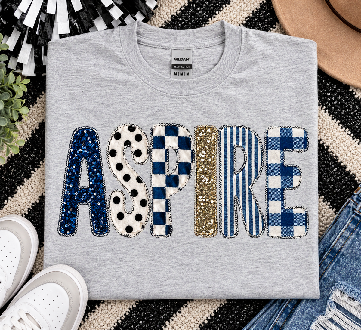 Navy Design Aspire T-shirt