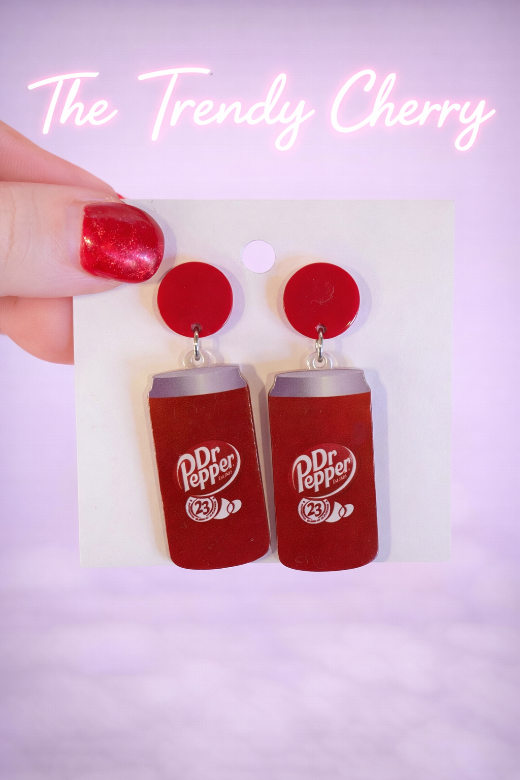 Dr. Pepper earrings