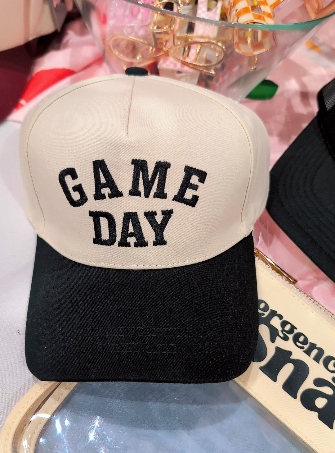 Black Game Day embroidered trucker hat