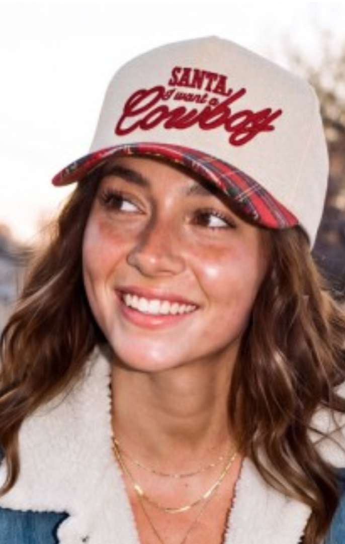 CC Santa All I want is a Cowboy Truck Hat