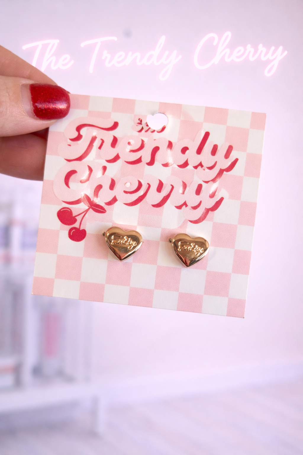 Gold heart earrings