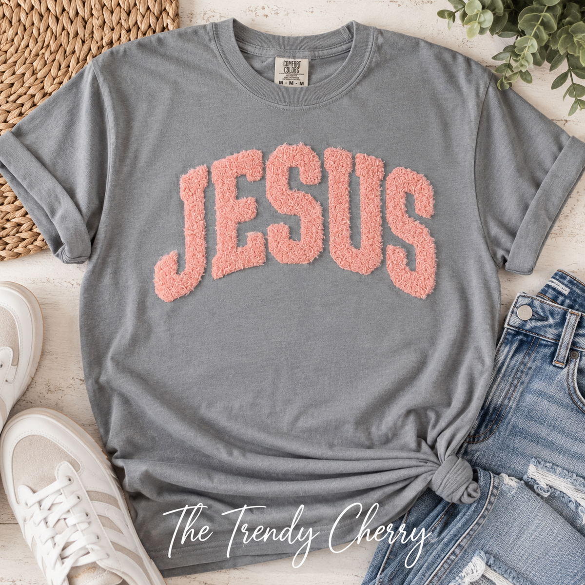 Fluffy Jesus Patch T-shirt