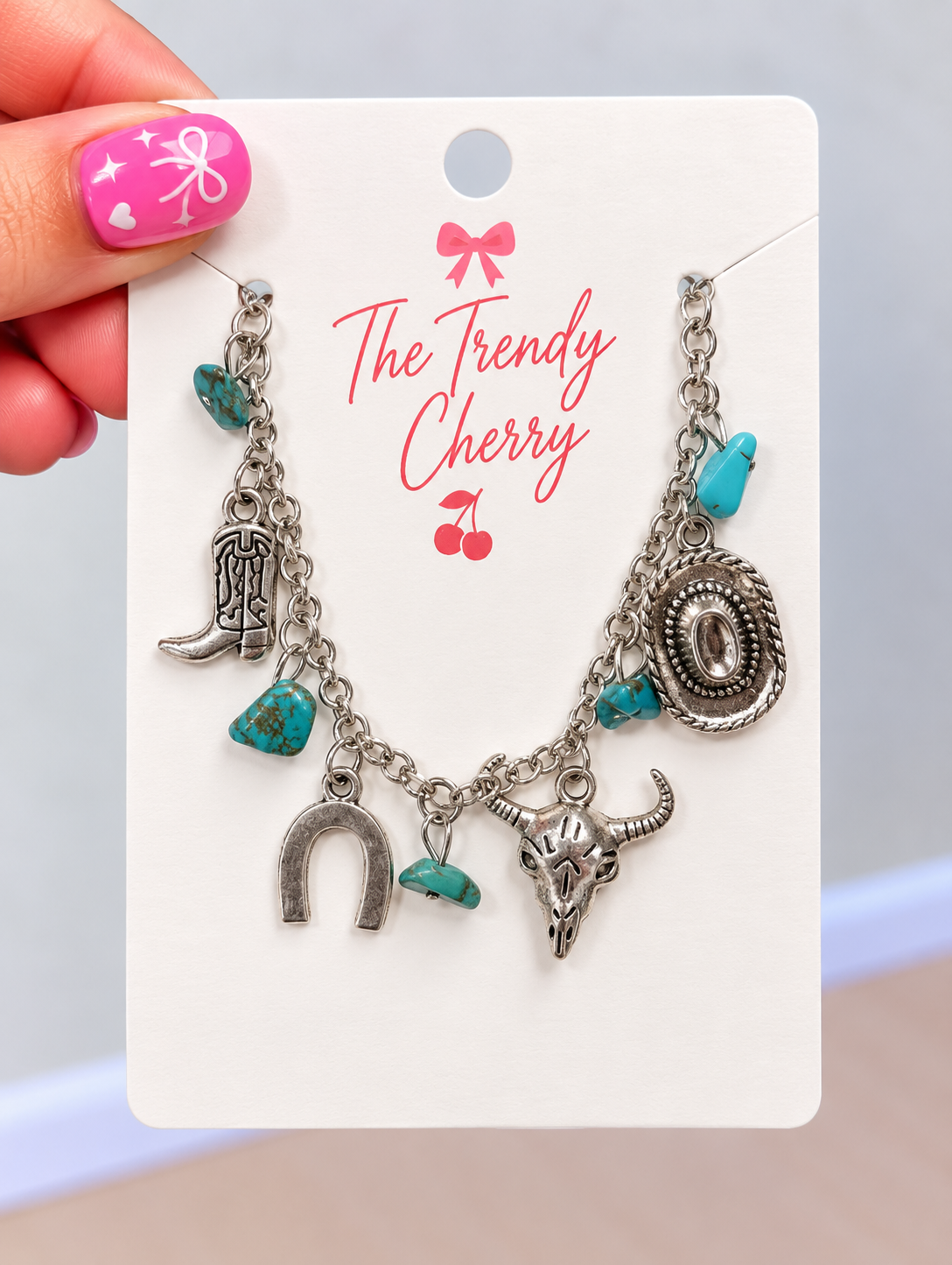 Silver Western charm bracelet