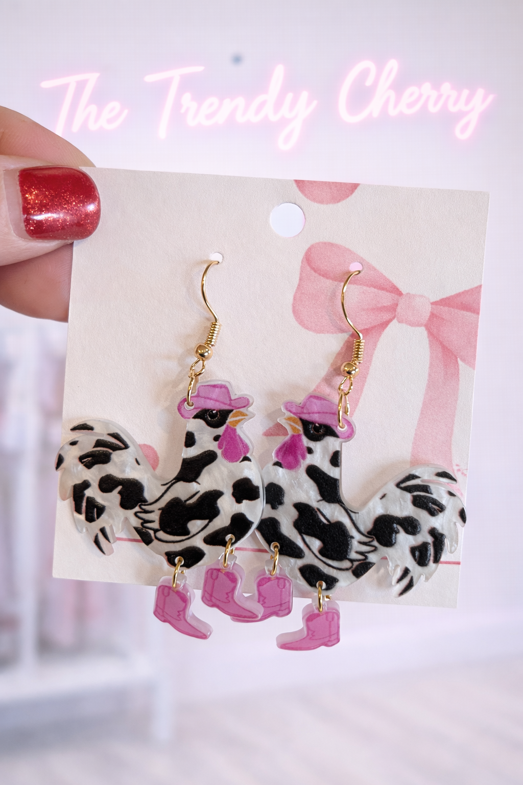 Dolly chicken earrings