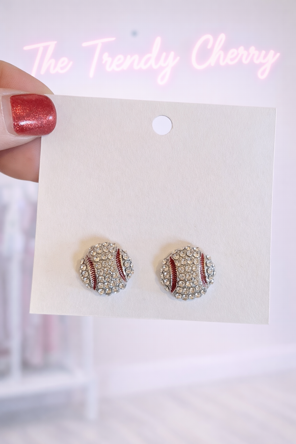 Baseball stud earrings