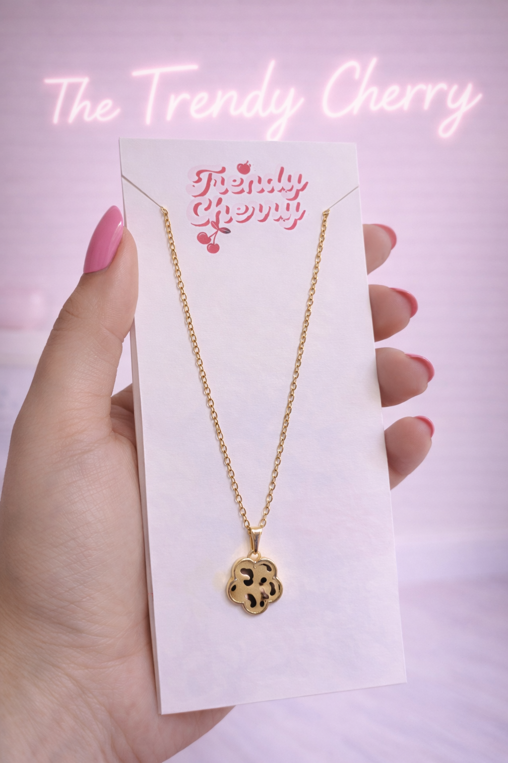 Cheetah print flower necklace