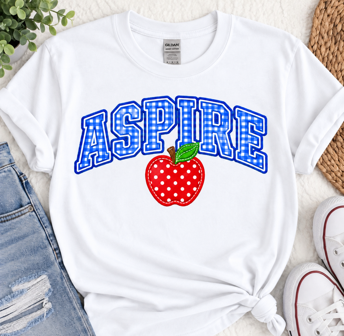 Blue School Aspire Apple T-Shirt