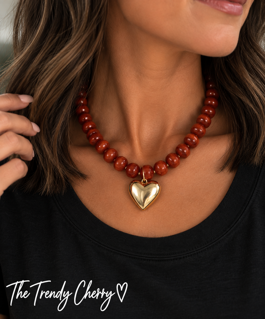 Trendy Beaded Heart Necklace