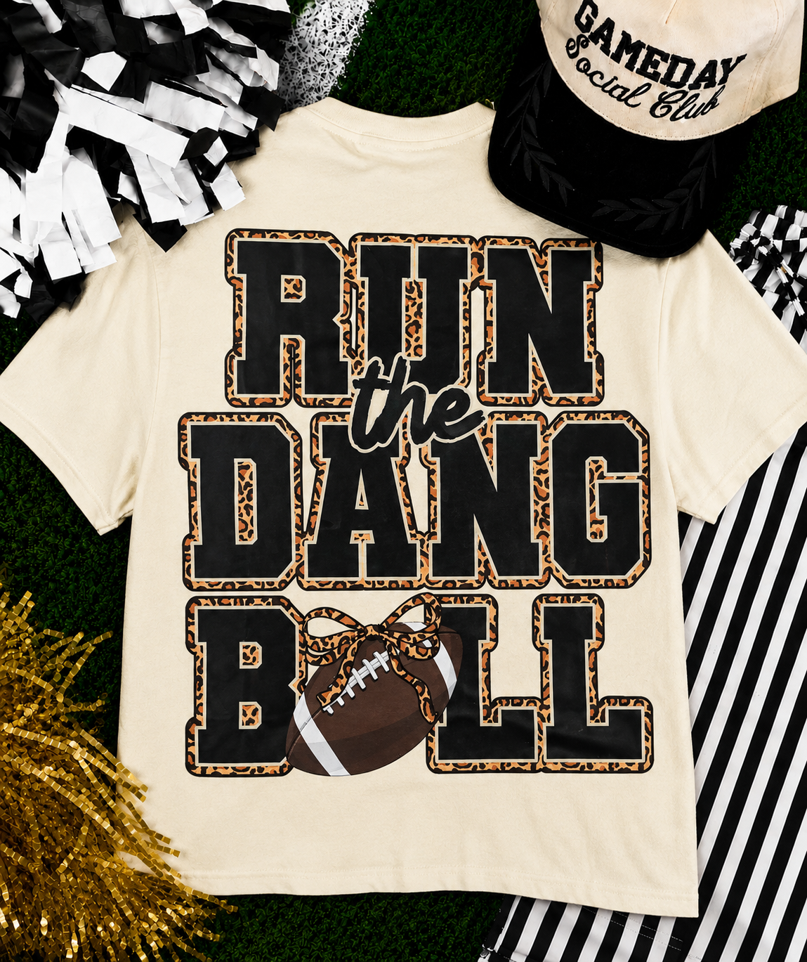 Run The Dang Ball -Football T-Shirt- Back Design