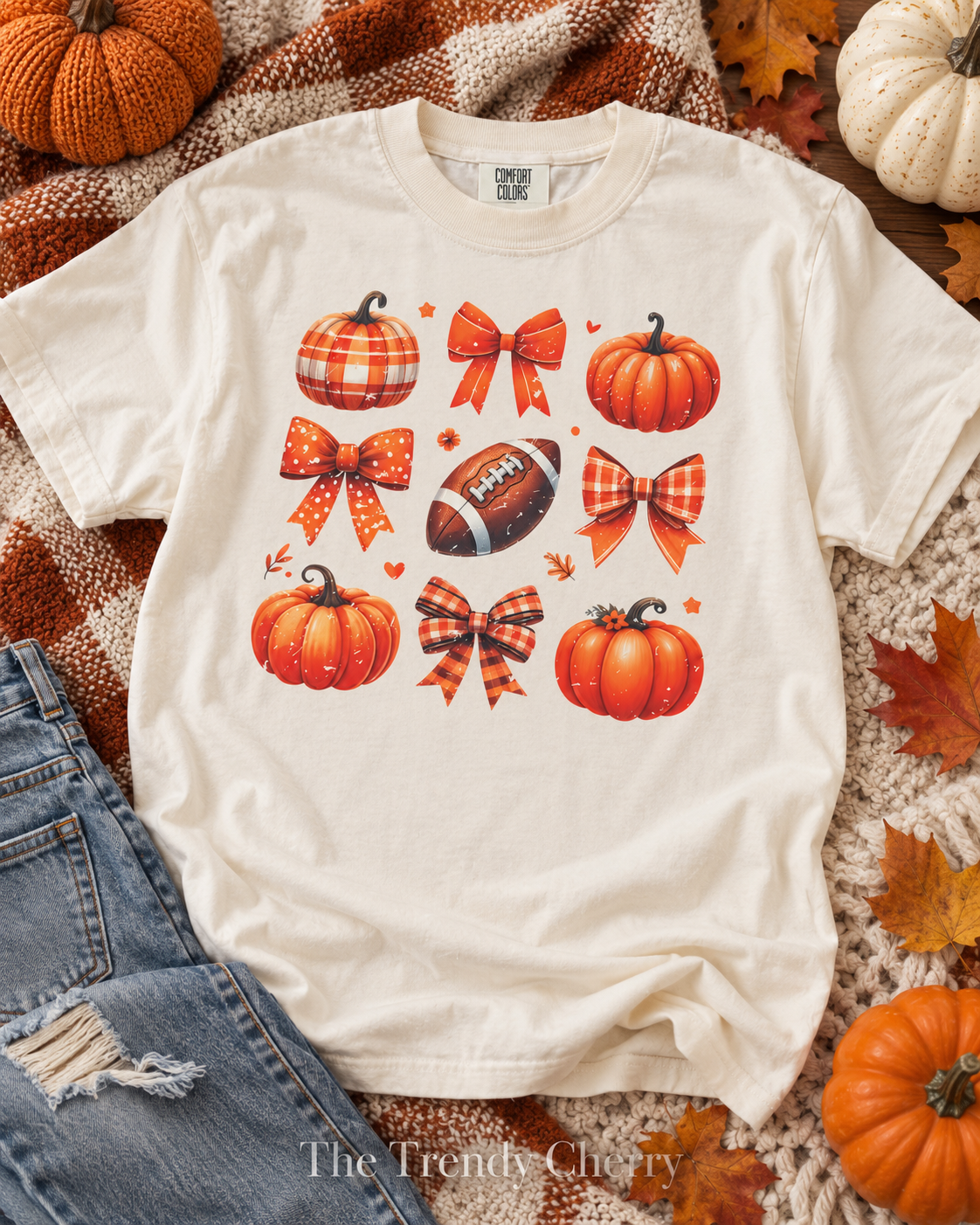 Pumpkins and Football Fall T-shirt