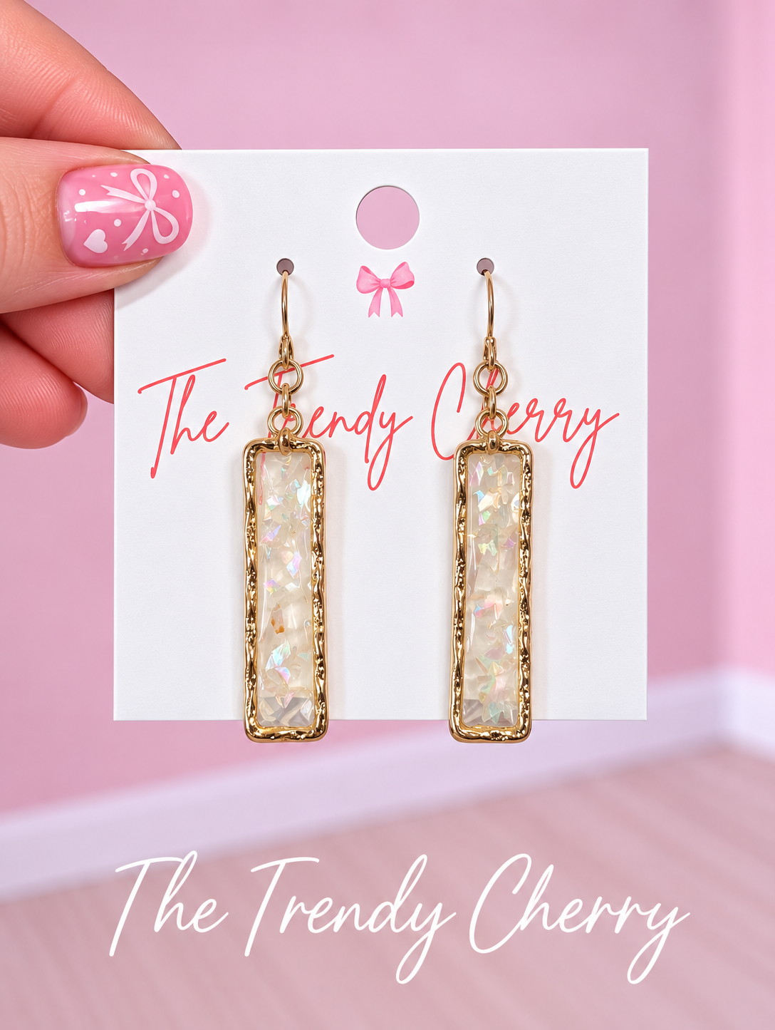 Glass stained Gold Earrings