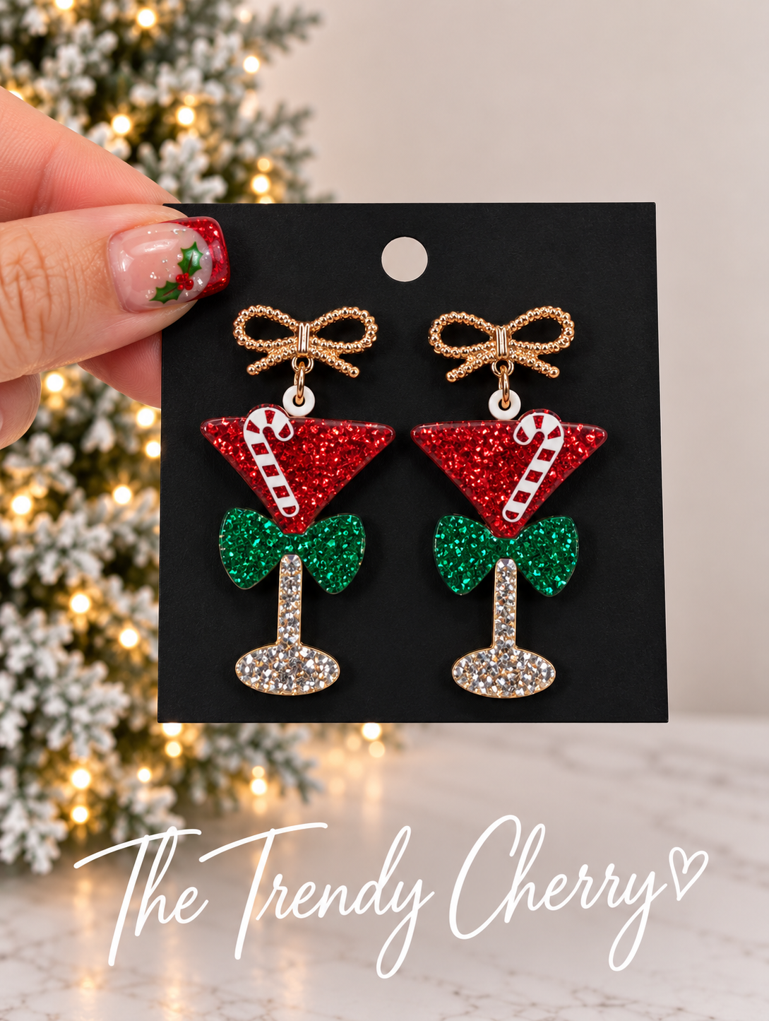 Christmas Martini Earrings