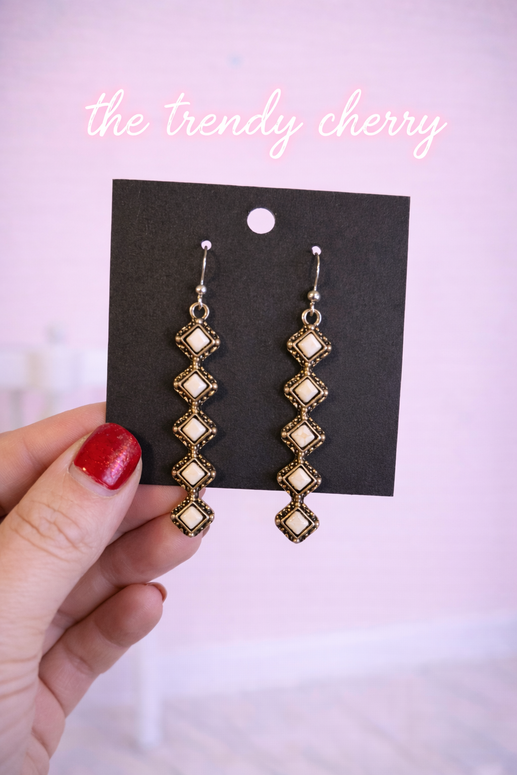 Western ivory descending earrings