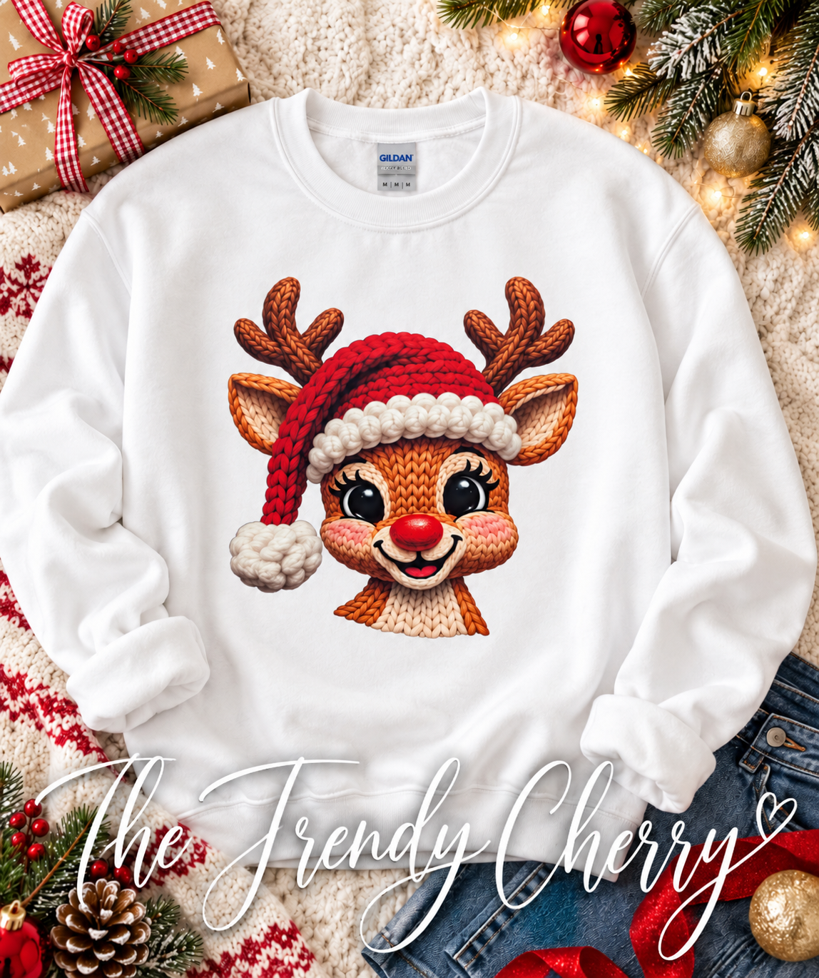 Crochet Rudolf Sweatshirt