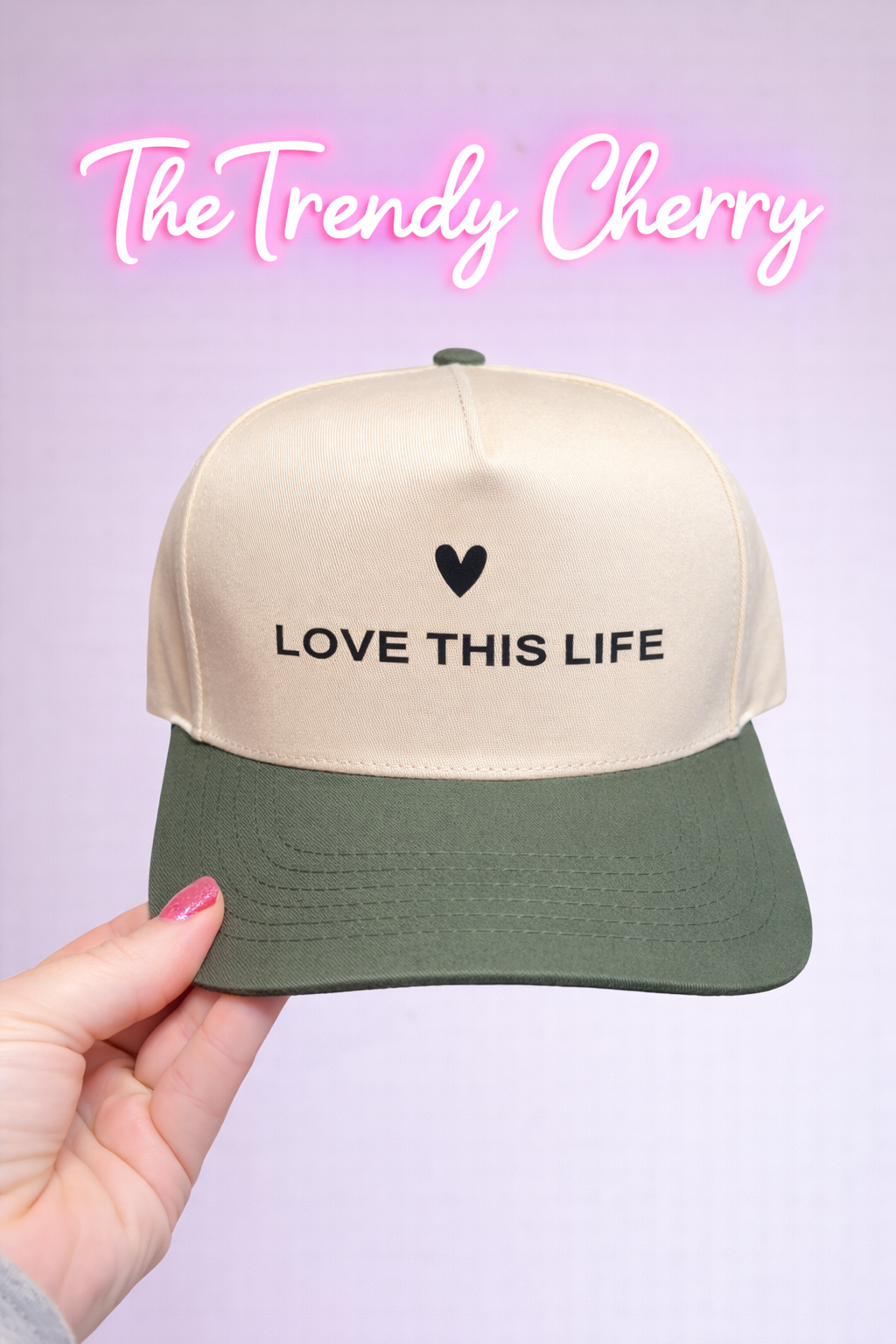 Love this life olive trucker hat