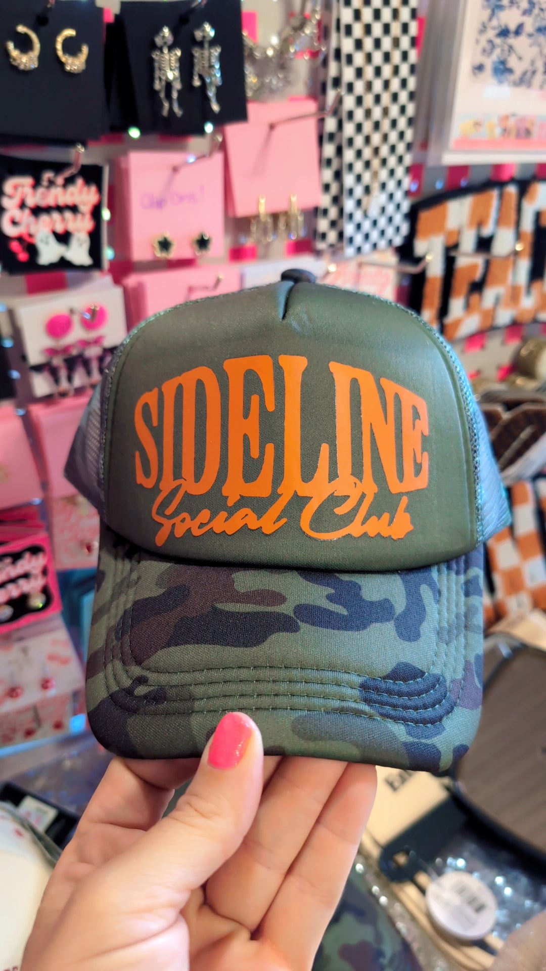 Sideline social Club camo tracker hat