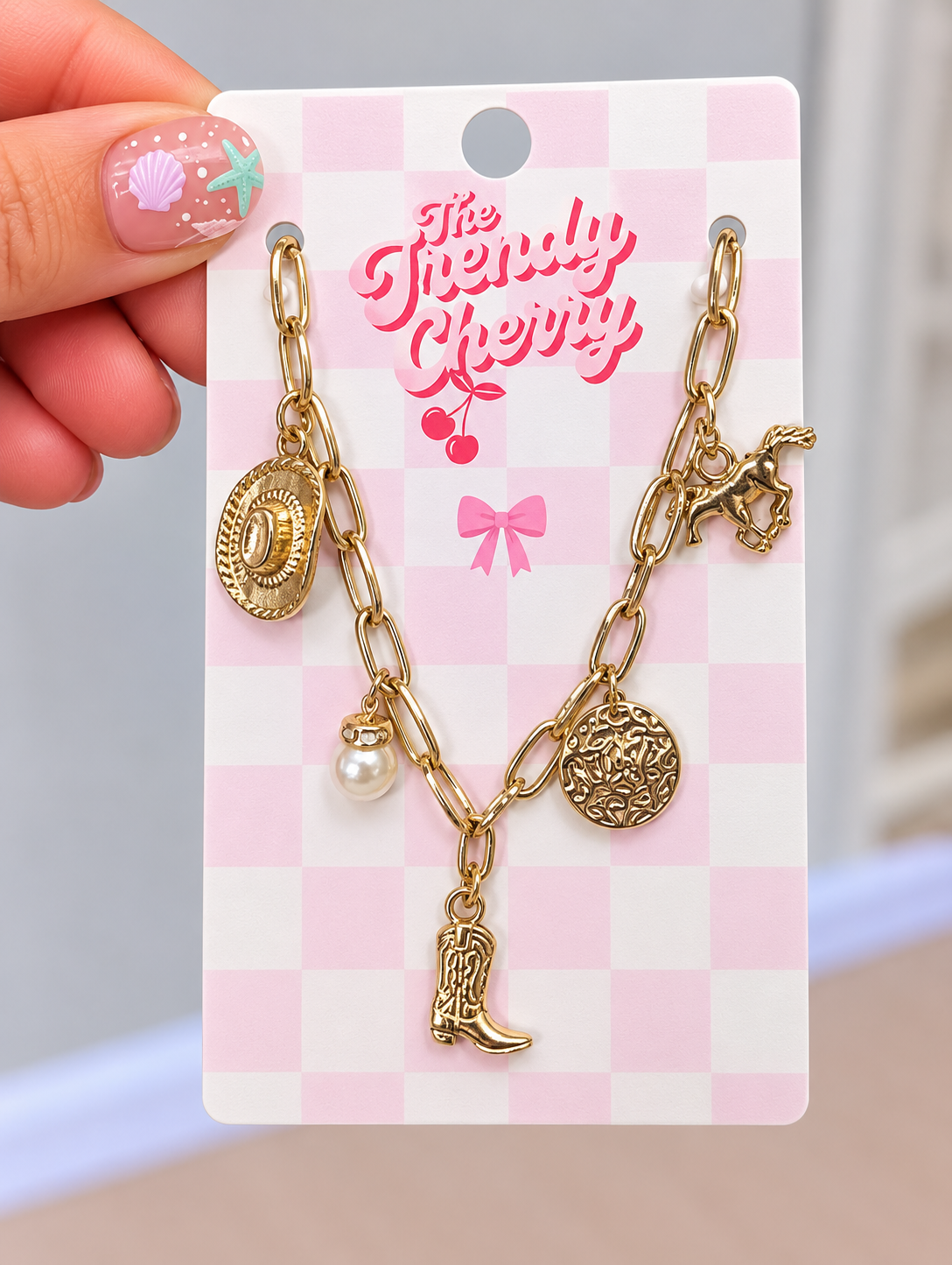 Gold Western charm bracelet