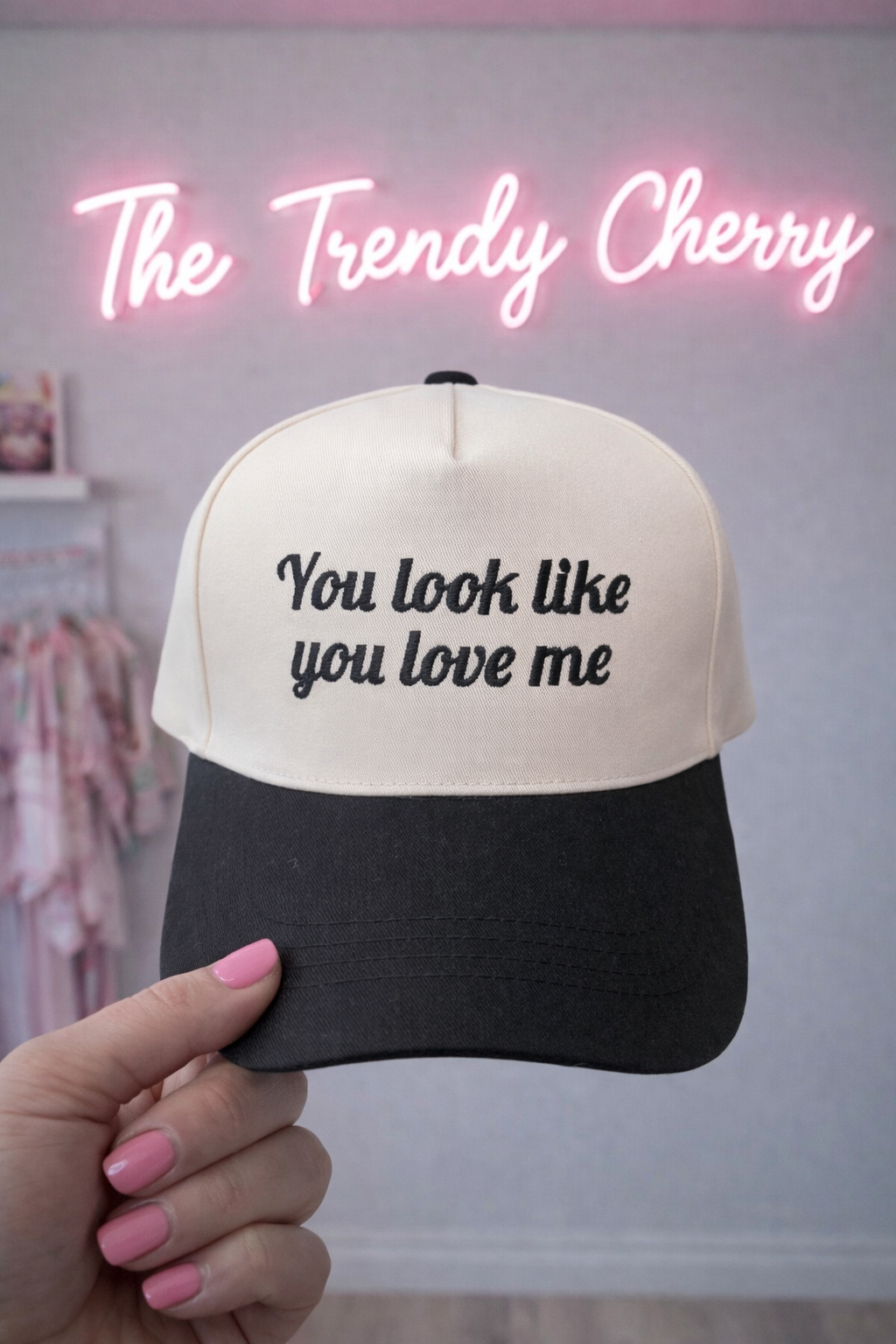 You look like you love me - black canvas trucker hat