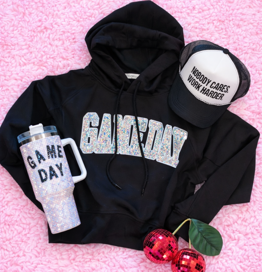 Zenana GameDay Black Scuba hoodie