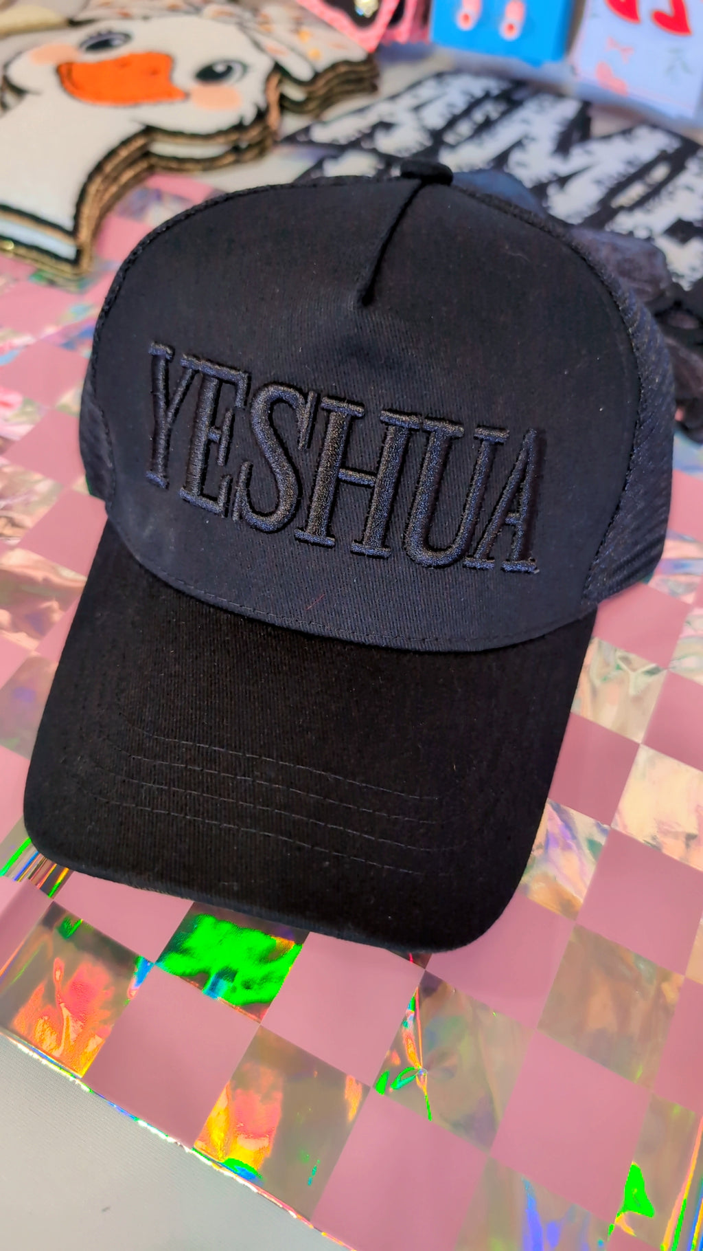 Yeshua black trucker hat