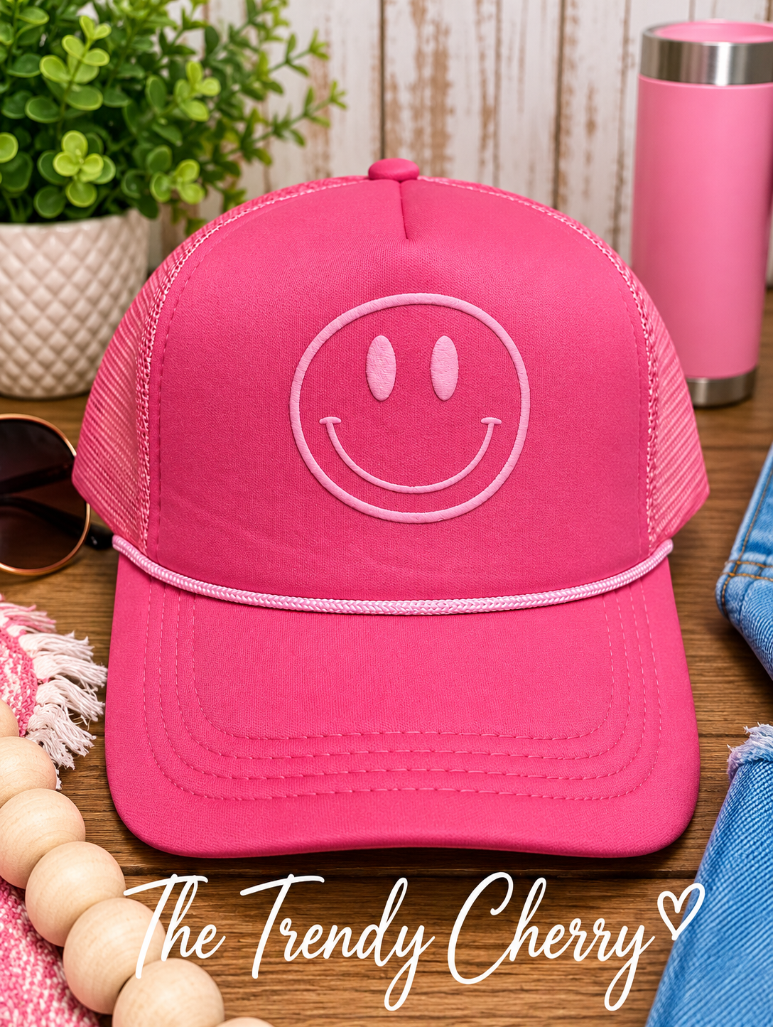 Pink All Smiles Trucker Hat