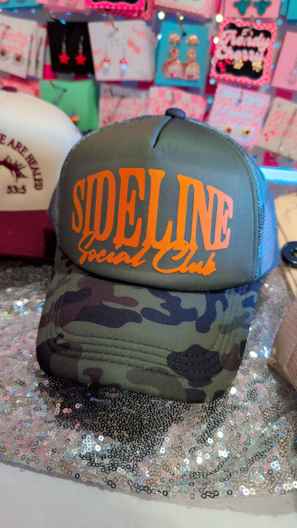 Sideline social Club camo tracker hat