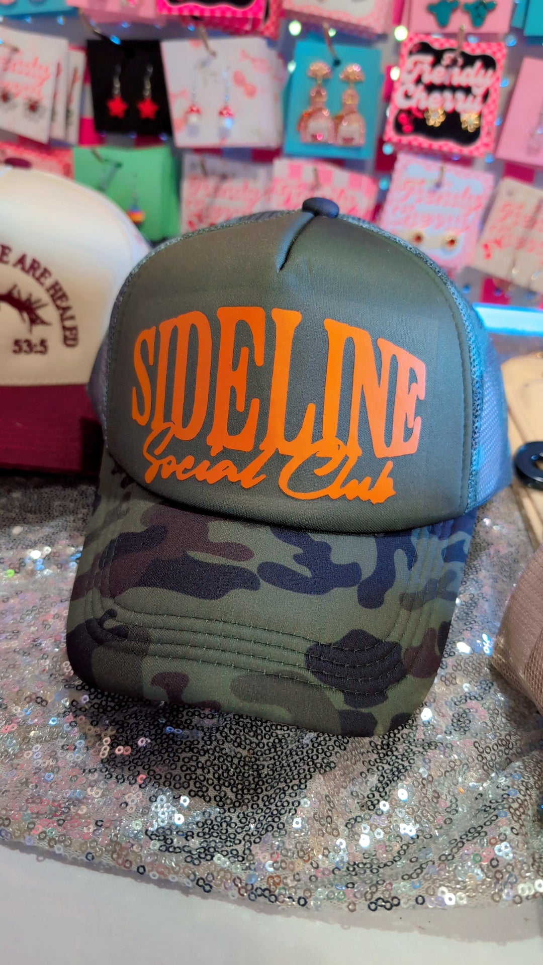 Sideline social Club camo tracker hat