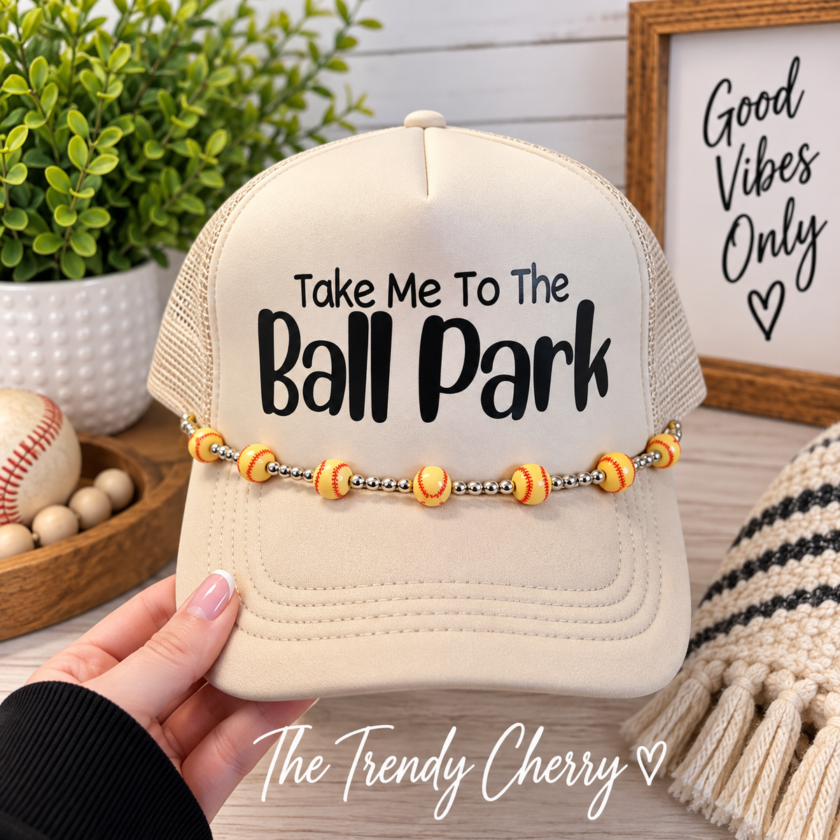 Take me to the Ball Park with removable softball chain