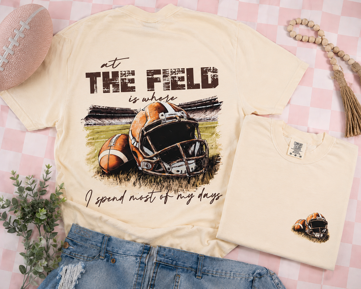 The Field is Where I spend Most of My Days Football T-Shirt