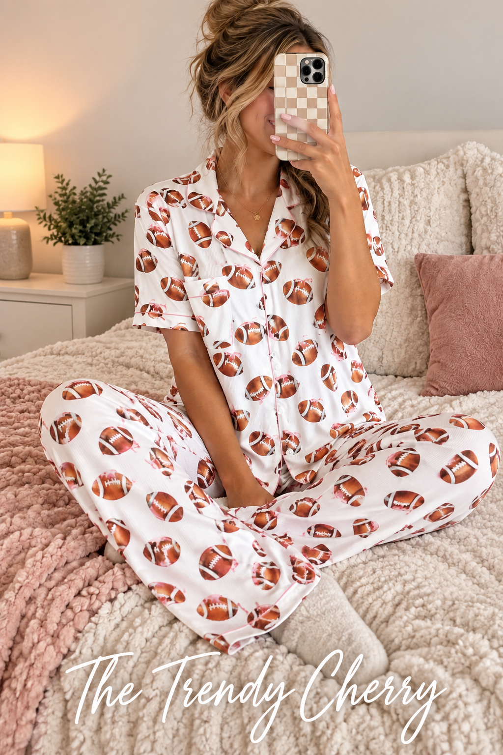 Football and Bows Pajamas Set