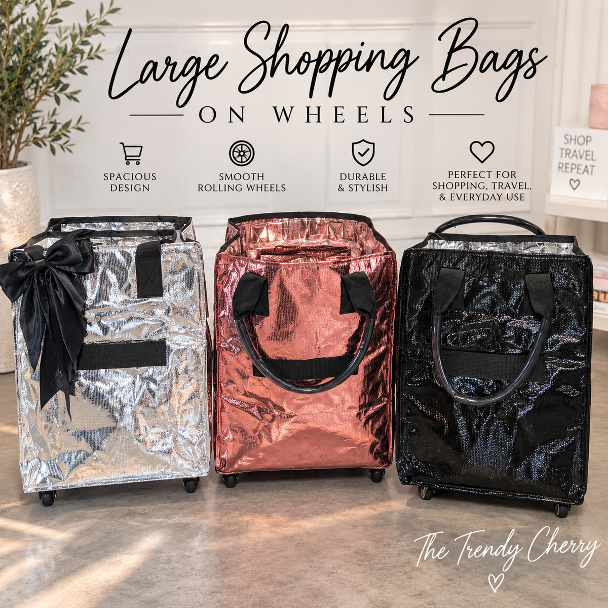 Signature rolling tote bag