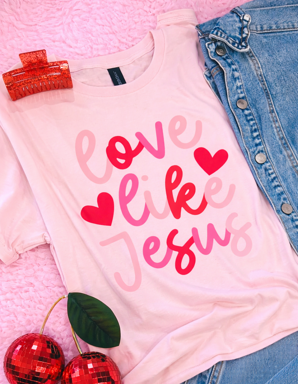 Pink love like Jesus T-shirt
