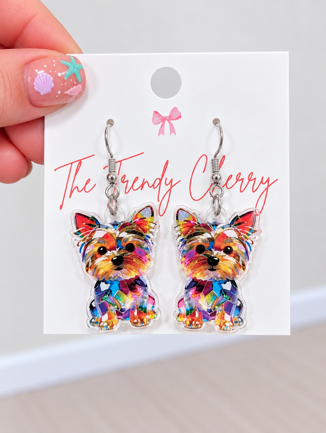 Colorful Yorkie earrings