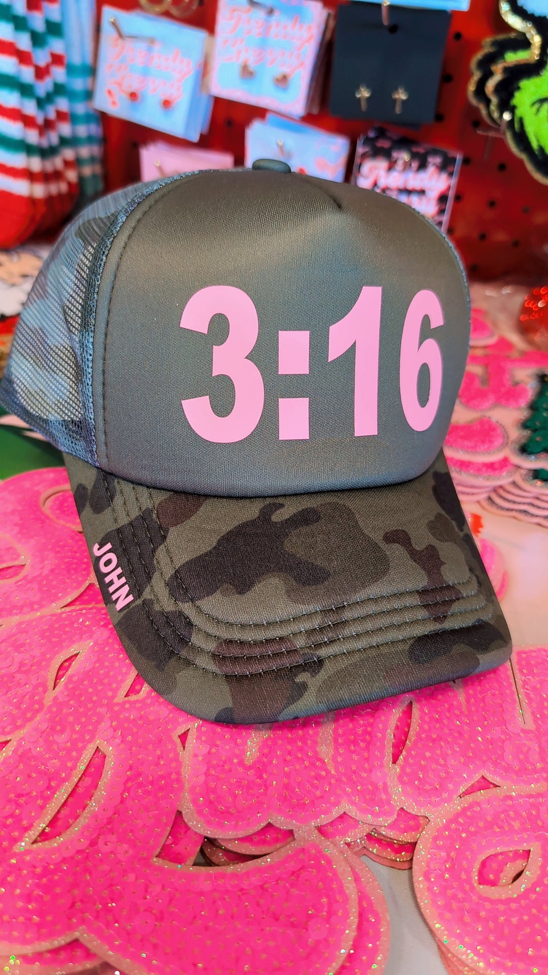 Camo John 3:16 trucker hat